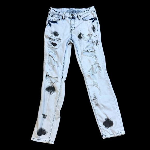 Rue 21 Jeans Bundle Mens Blue Acid Wash 30/32 White Moto S/30 Rave Skater - Picture 2 of 11